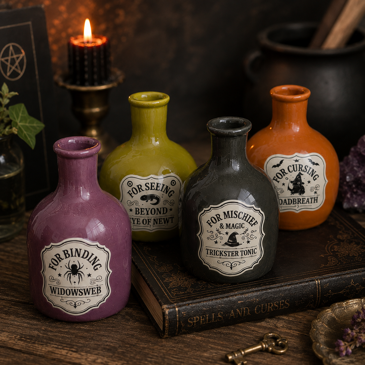 Witch's Apothecary Set of 4 Holders