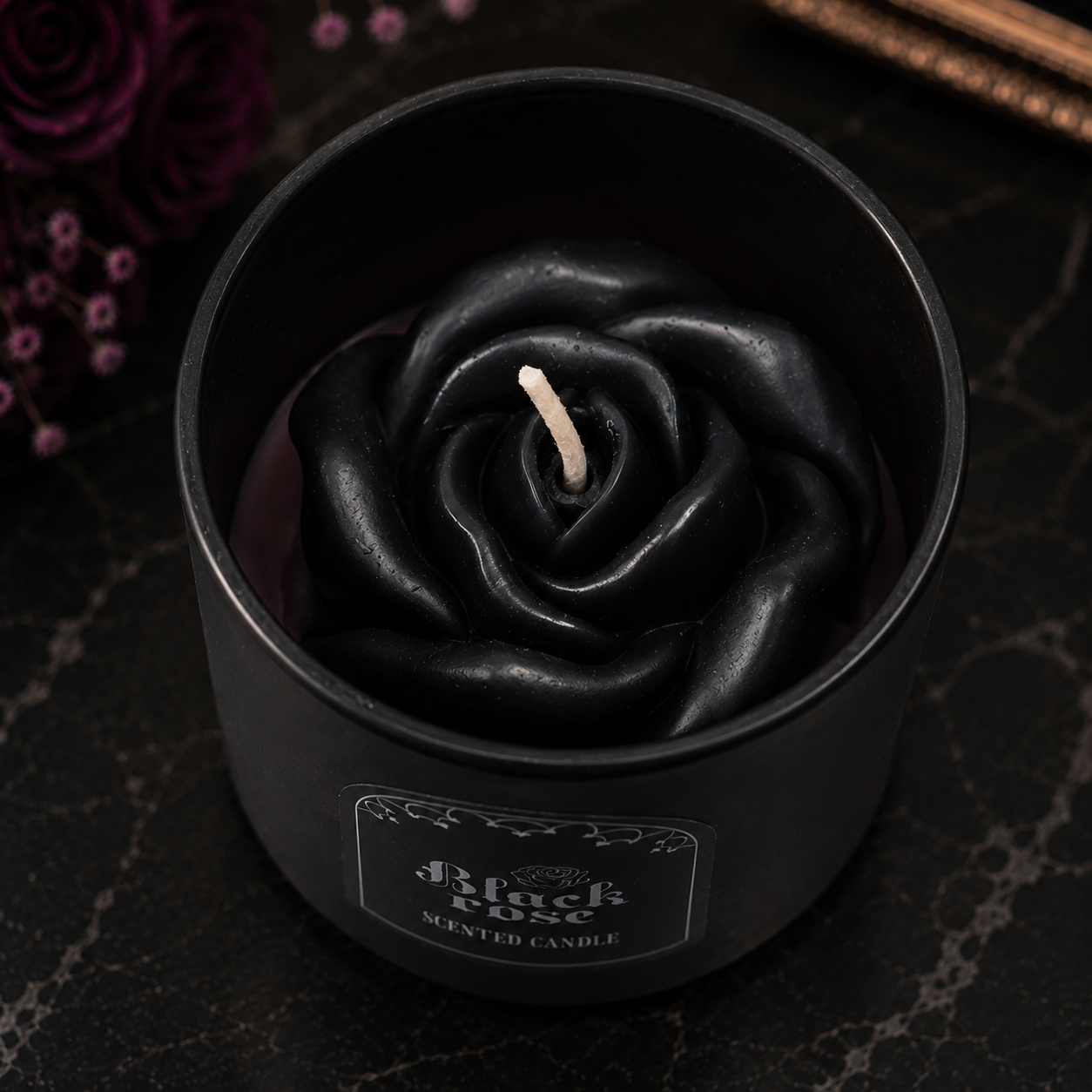 Black Rose Scented Candle