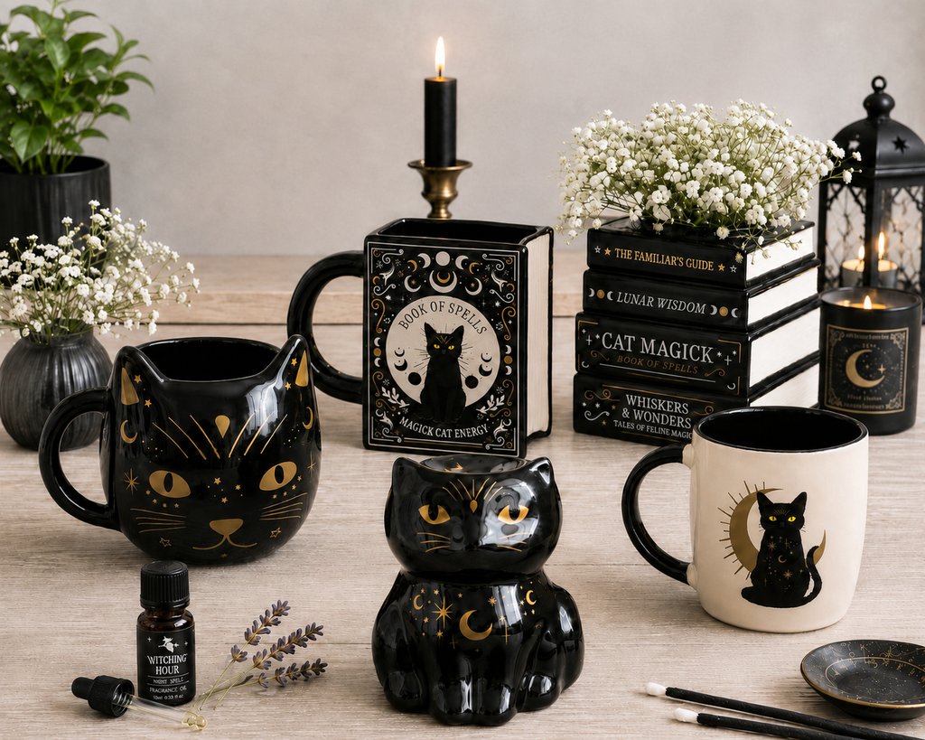 Black Cat Golden Face Mug