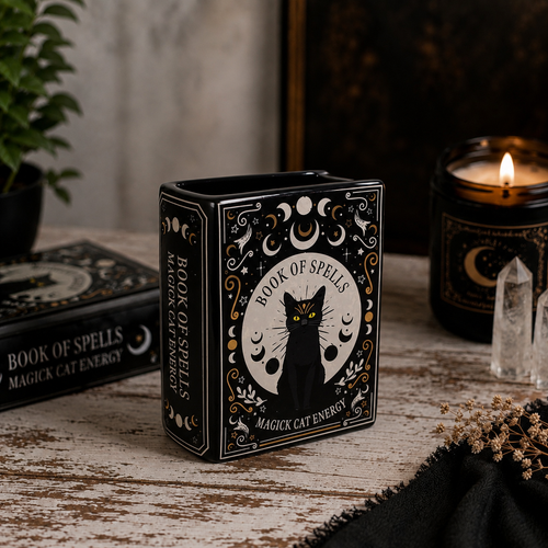 Black Cat Book Of Spells Vase
