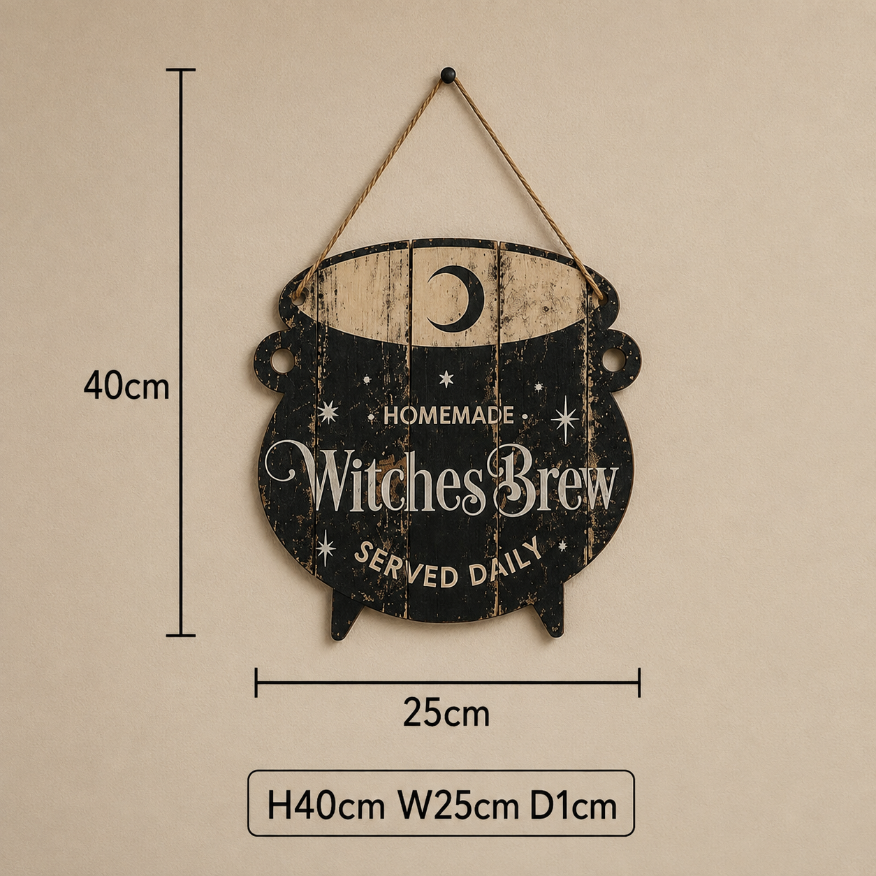 Witches Brew Cauldron MDF Hanging Sign