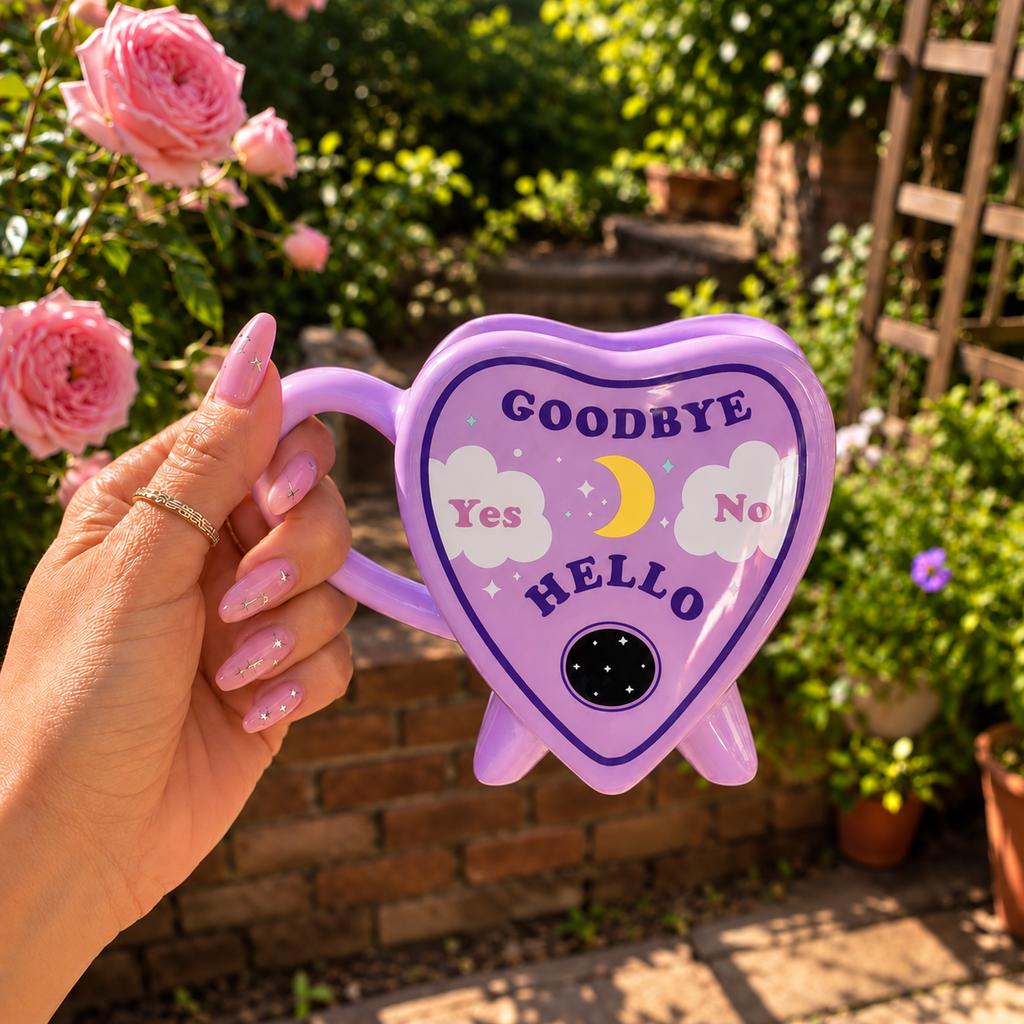 Ouija Pastel Planchette Heart Mug with Keyring