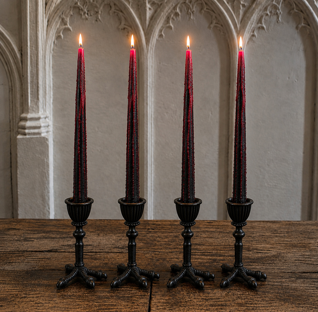 Vampire Blood Red Bleeding Taper Candles Set of 4