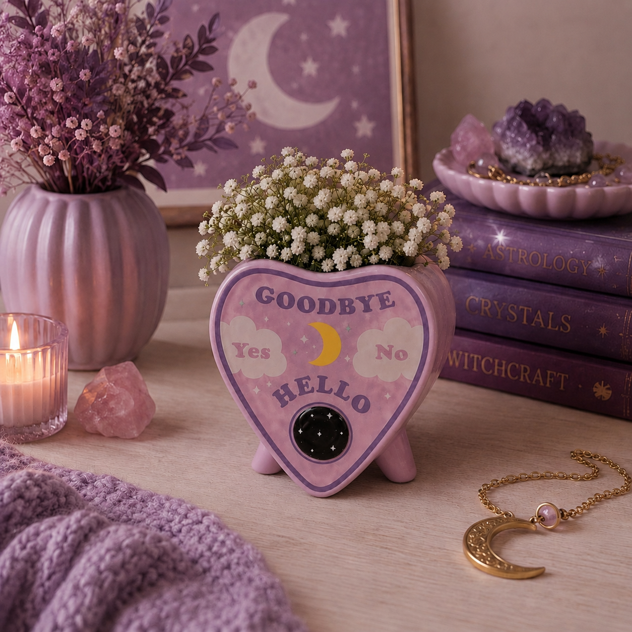 Ouija Planchette Plant Pot with Keyring